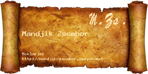 Mandjik Zsombor névjegykártya
